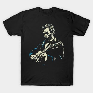 Abraham Lincoln Banjo Player Funny Founding Fathers T-Shirt